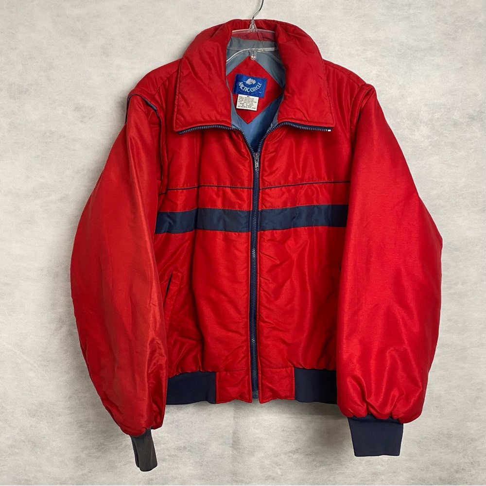 VTG 90s Arctic Circle Puffer Jacket Men XL Vest 2-n-1 Bomber Insulated Coat Flaw